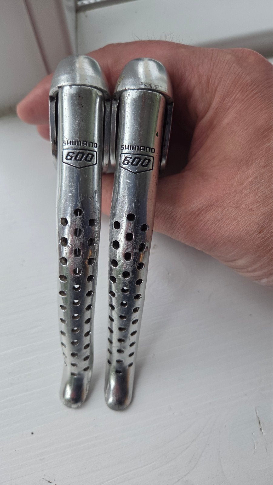 Vintage remgrepen Shimano 600 arabesque - nette staat, Fietsen en Brommers, Remmen, Gebruikt, Ophalen of Verzenden, Aluminium