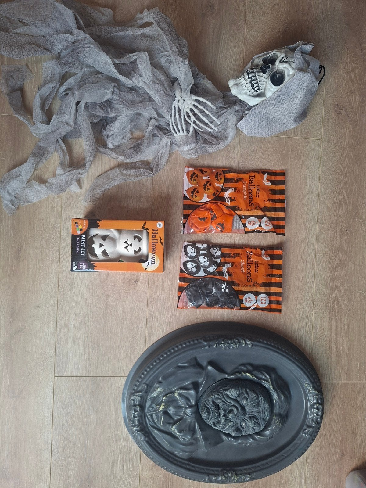 Halloween Decoratie Set: Spook, Ballonnen, Verlichting, Ophalen of Verzenden, Zo goed als nieuw, Versiering, Halloween of Griezel