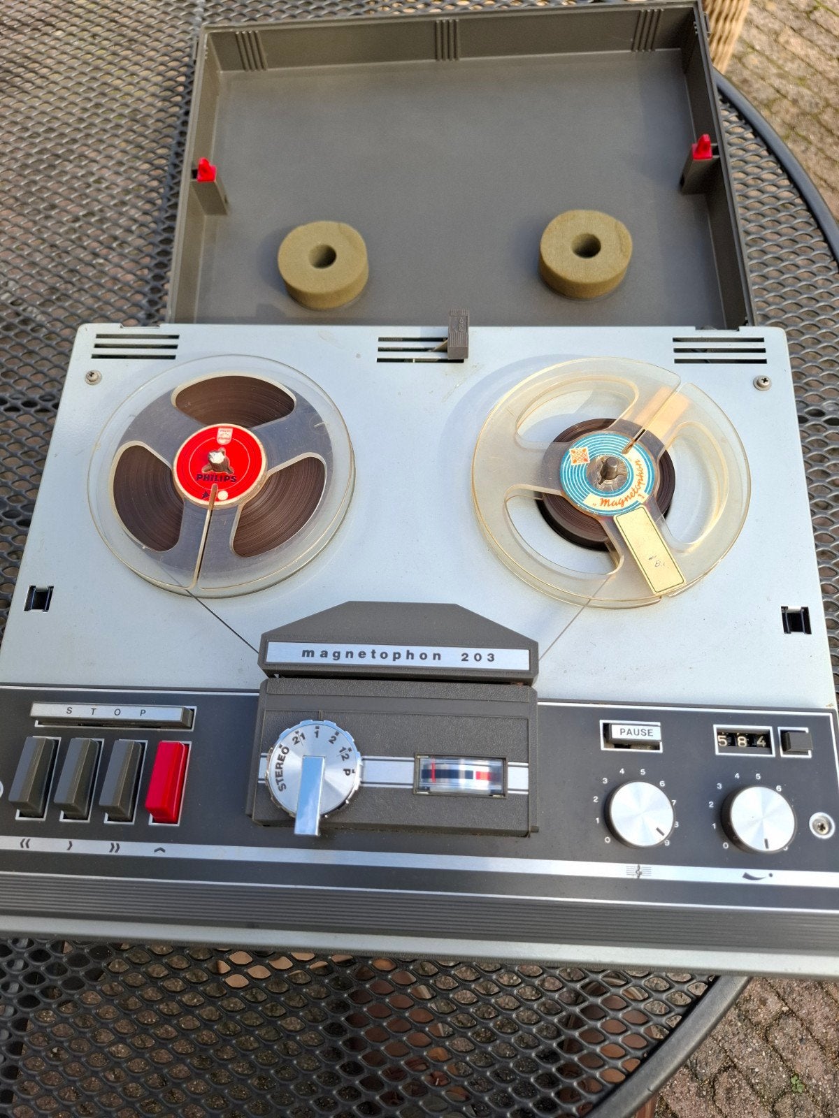 Telefunken Magnetophon 203 bandrecorder met banden, Ophalen of Verzenden, Bandrecorder, Met banden