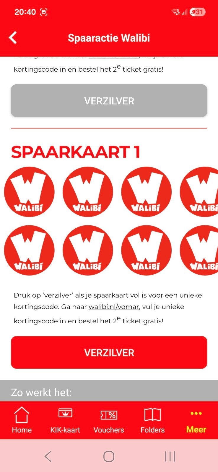Vomar-actie Walibi 1+1., Twee personen, Kortingsbon, Pretpark