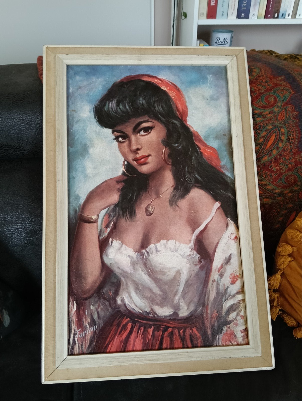 Schilderij 'Zigeunerin' van Torino - Reproductie, Ophalen, Portret of Personen, Realistisch, Overige ondergronden