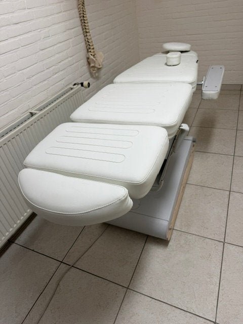 Elektrische massagebank/stoel met witte bekleding, Bedrijfsmassage