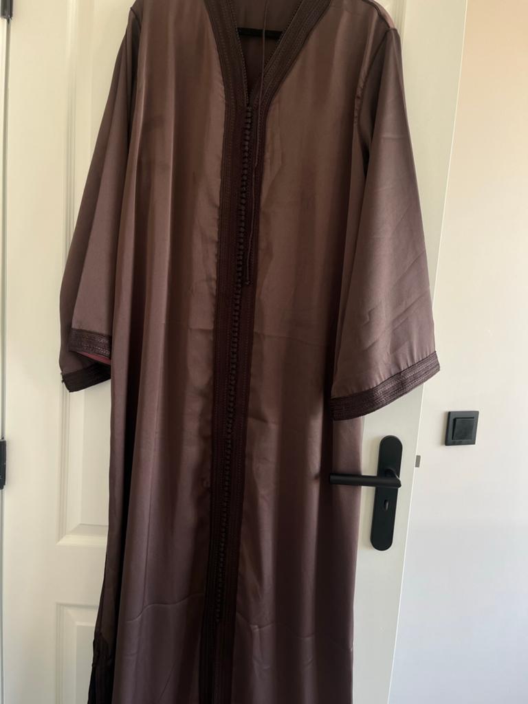 Bruine Marokkaanse Caftan - Maat L/XL/XXL, Bruin, Maat 46/48 (XL) of groter, Ophalen of Verzenden, Gedragen
