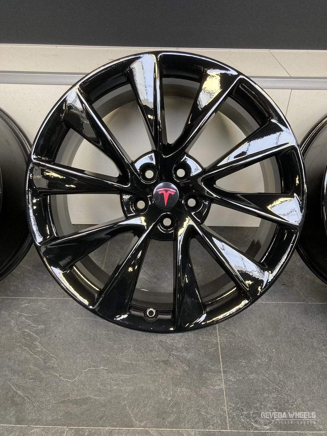 21'' originele Tesla Model S Twin Turbine velgen 5x120 breed, Gebruikt, Velg(en), -, -