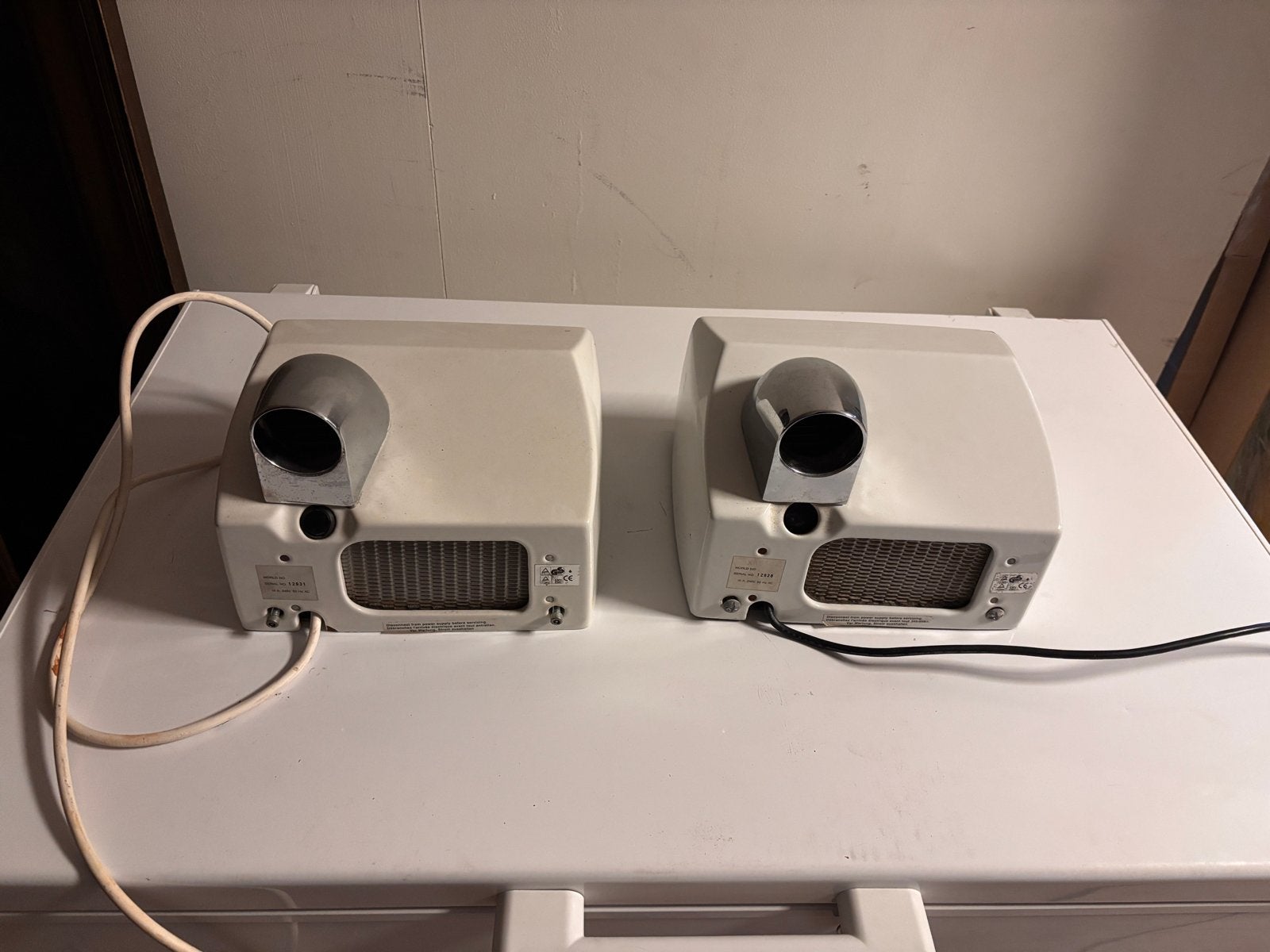 Set van 2 vintage handdrogers - werkend, Ophalen of Verzenden, Gebruikt