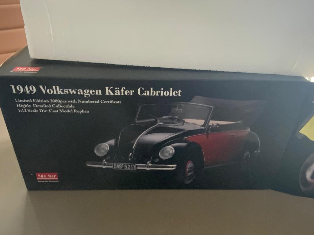 Kever cabrio 1949 - Sunstar - Schaal 1:12 - PROJECT, Ophalen of Verzenden, Gebruikt, 1:9 t/m 1:12, Auto