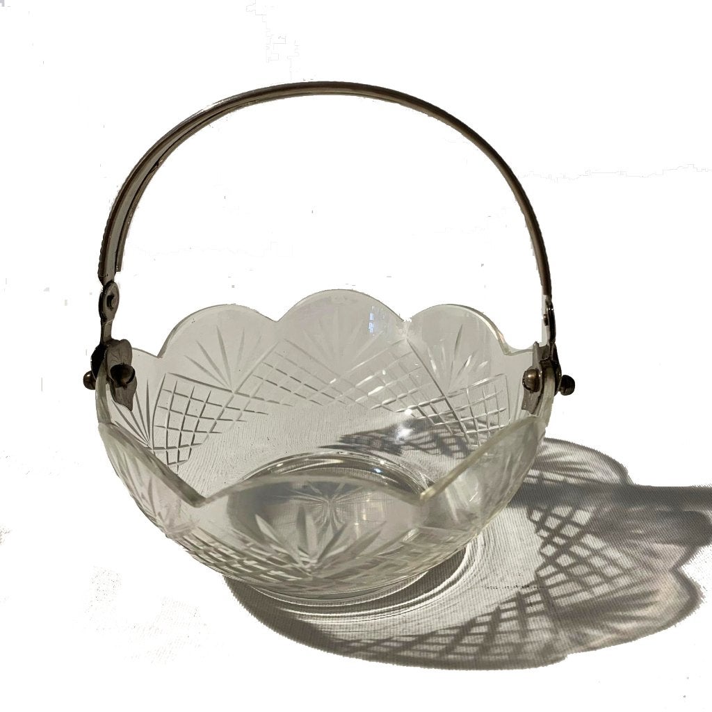 Vintage BONBONNIERE serveerschaaltje kristal glas, Ophalen of Verzenden