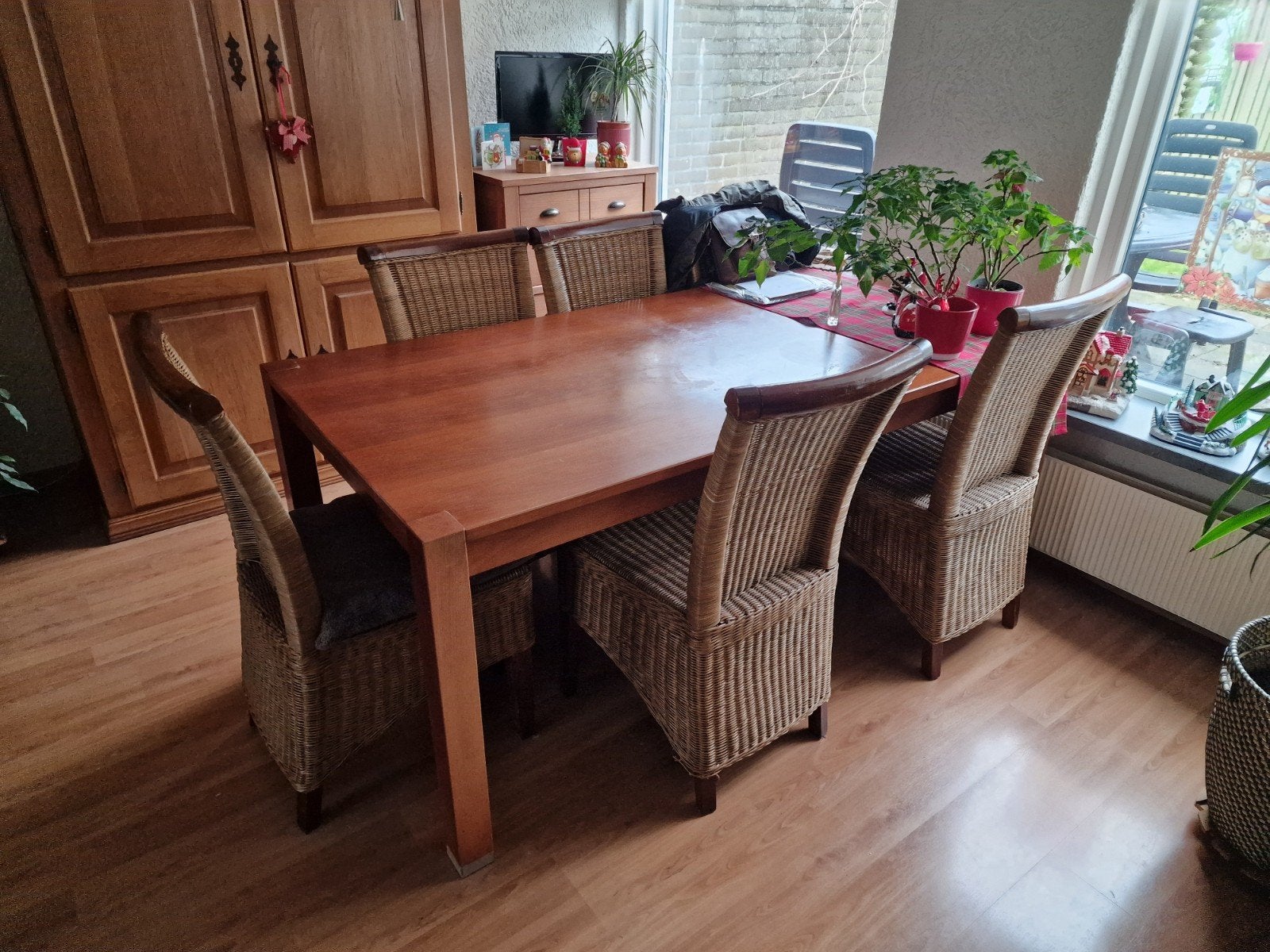 Eettafel kersenhout, Kersenhout, Gebruikt, Landelijk, 150 tot 200 cm
