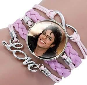 Michael Jackson Armband Roze PU Leer met Glass Cabochon, Ophalen of Verzenden, Nieuw, Kleding