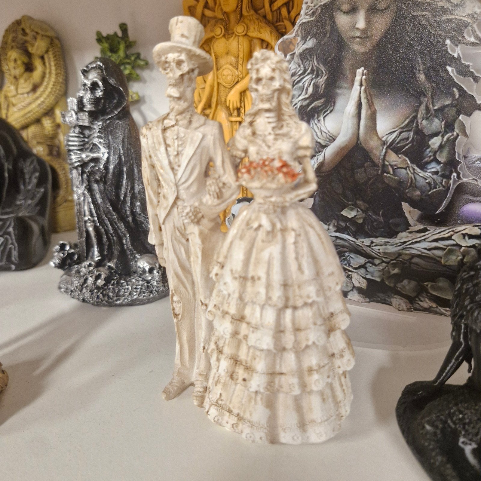 Skelet Bruidspaar Beeldje - Gothic Decoratie