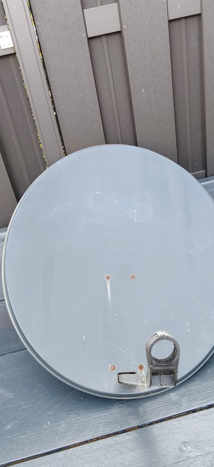 SAB schotelantenne 80cm grijs met paalklem, Audio, Tv en Foto, Schotelantennes, Ophalen, Gebruikt, (Schotel)antenne