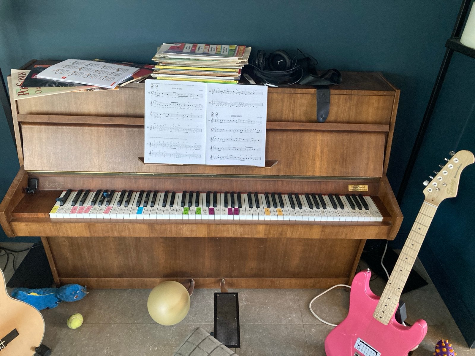 Houten piano uit 1975, Ophalen, Gebruikt, Bruin, Piano