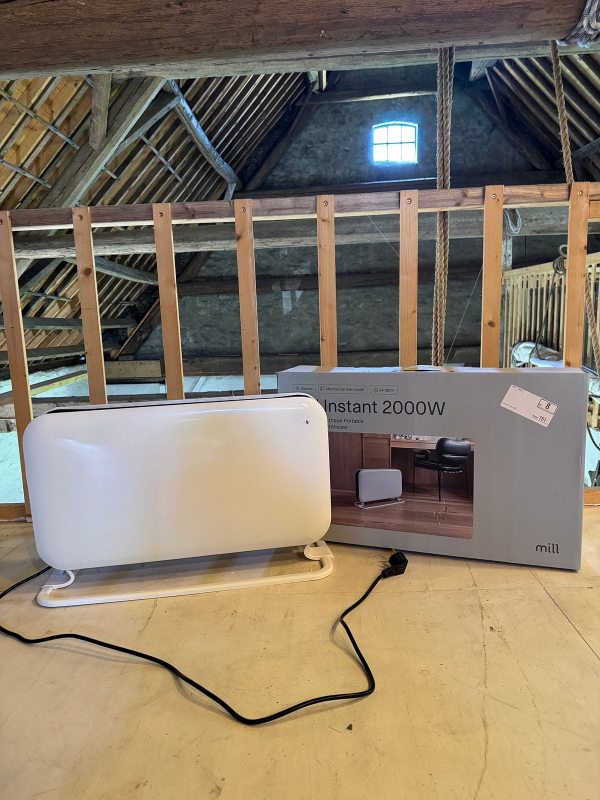 Kachel/Radiatoren Mill Instant 2000W, Doe-het-zelf en Verbouw, Verwarming en Radiatoren, Ophalen, Minder dan 30 cm, Kachel, Zo goed als nieuw