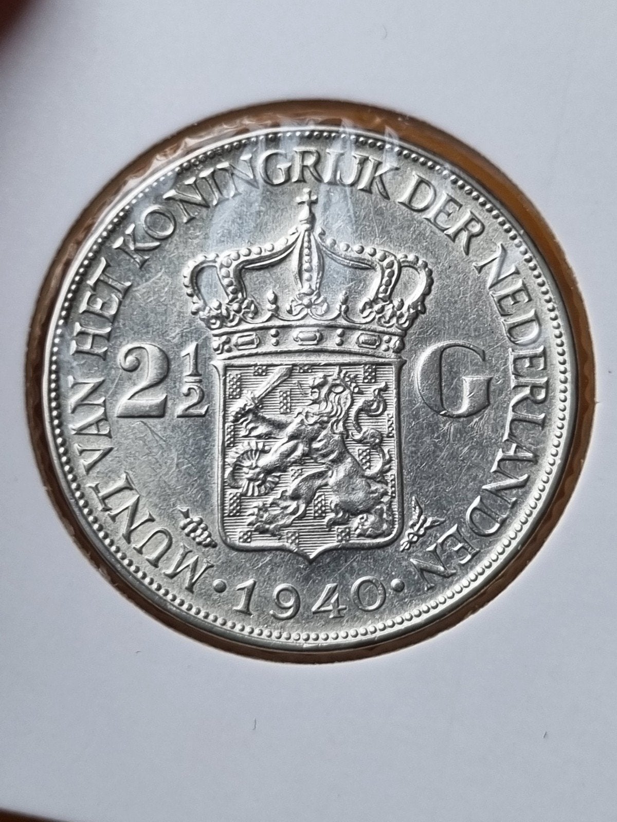 Rijksdaalder 1940 Wilhelmina, Ophalen of Verzenden, Koningin Wilhelmina, 2½ gulden, Zilver