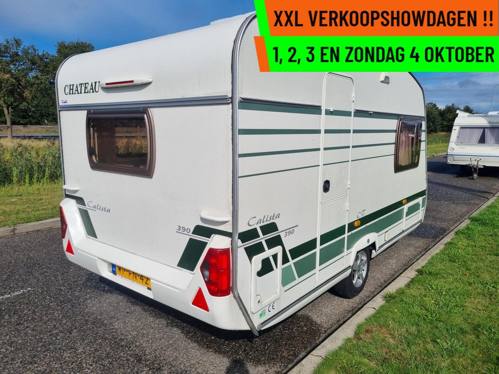 Chateau calista-XXL VERKOOPSHOW 1,2,3 & 4 OKT.10-17 UUR, Caravans en Kamperen, Chateau, Rondzit, Tot en met 2, Bedrijf