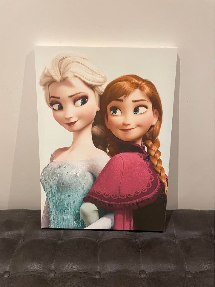 Canvas doek Elsa en Anna Frozen, Ophalen of Verzenden, Zo goed als nieuw, Overige typen