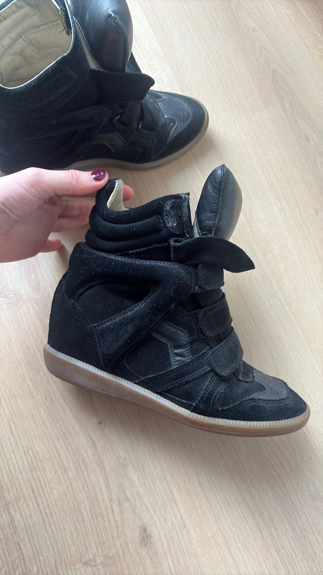 Isabel Marant Bekett, Ophalen, Zwart, Sneakers of Gympen, Gedragen