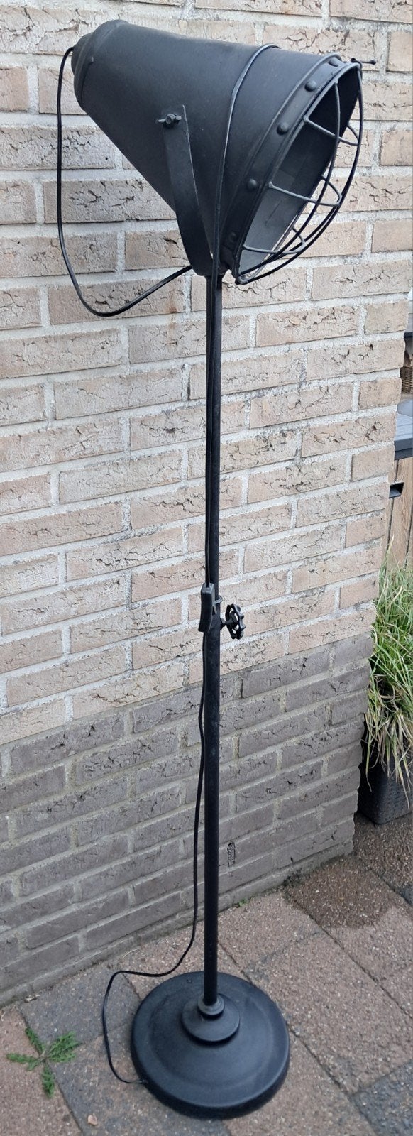 Industriële Vloerlamp Zwart - Vintage Stijl Spotlamp, Huis en Inrichting, Ophalen, Gebruikt, 150 tot 200 cm, Industrieel, Vintage