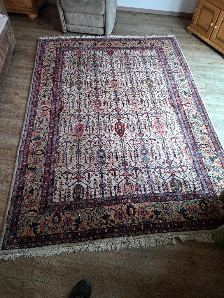 Vloerkleed Karpet Serapi stijl 170x 240 vintage, Ophalen, Gebruikt, Serapi stijl, Beige