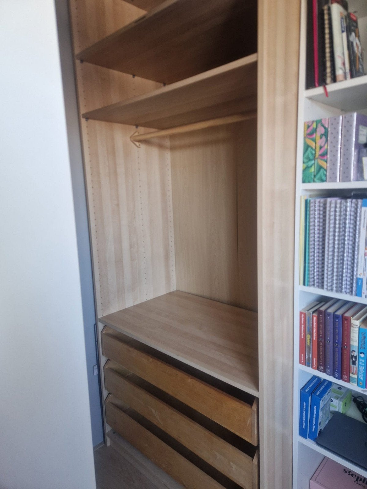 Pax kast 1 meter breed, 237 hoog, zonder deuren., Ophalen, Gebruikt, 50 tot 100 cm, Modern