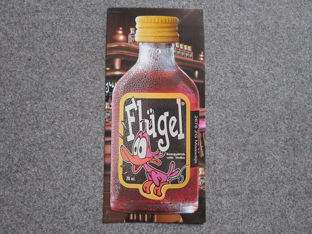 FLUGEL BLIKKEN RECLAMEBORD, Verzamelen, Merken en Reclamevoorwerpen, Ophalen, Gebruikt, Reclamebord