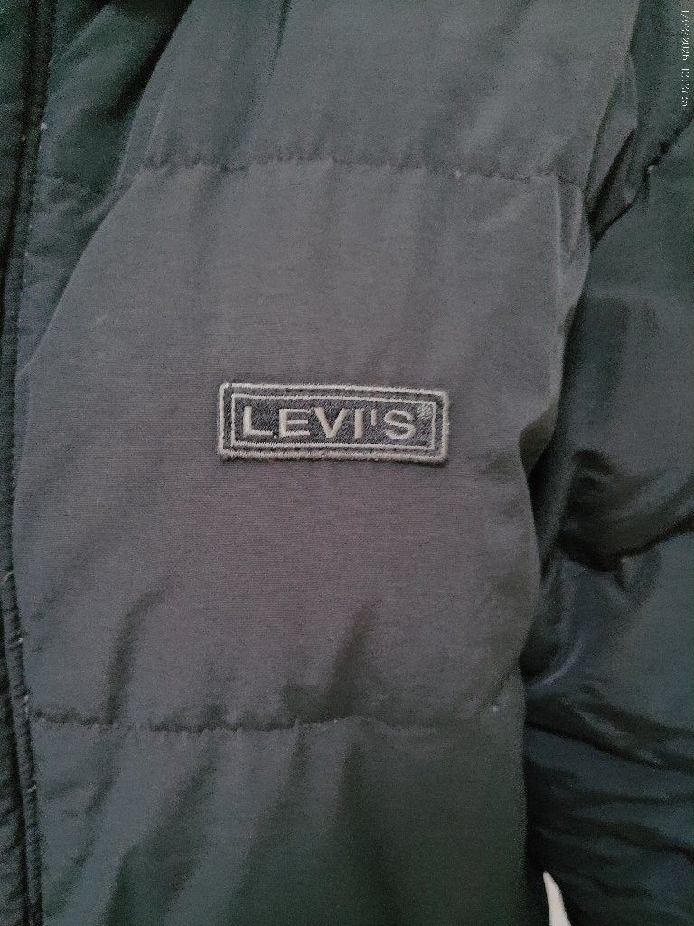 Levi's dikke zwarte donzen jas ruime maat L, Zwart, Maat 42/44 (L), Ophalen of Verzenden, Zo goed als nieuw