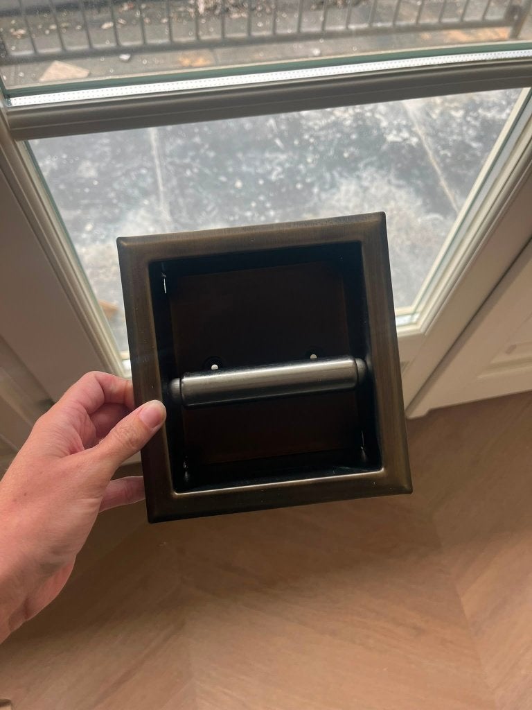 Saniclear inbouw toiletrol houder verouderd messing, Ophalen of Verzenden, Nieuw, Toilet