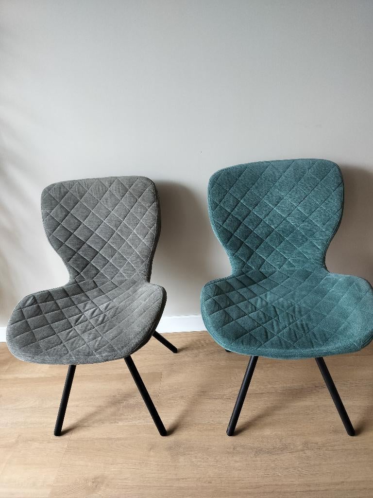 Stoelen textiel met metalen poten, Huis en Inrichting, Stoelen, Ophalen, Zo goed als nieuw, Stof, Vier