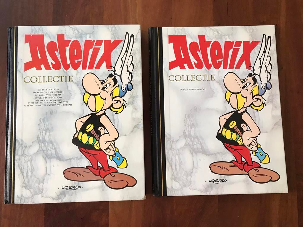 Asterix collectie 2 boeken. (V en De roos en het zwaard.), Boeken, Meerdere stripboeken, Ophalen of Verzenden, Zo goed als nieuw