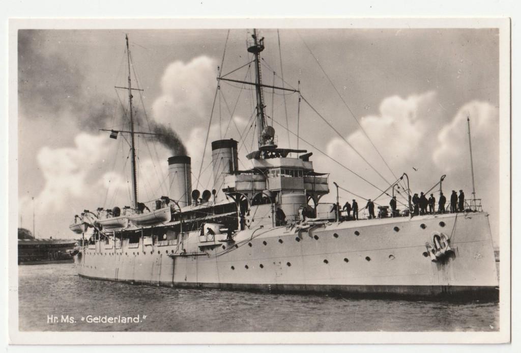 Hr. Ms. Gelderland schip fregat marina oude ansichtkaart, Verzenden, Overige typen, X, Marine