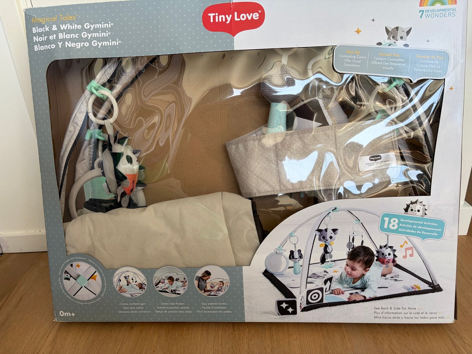 Tiny Love Magical Tales Black & White Gymini Babygym, Ophalen, Zo goed als nieuw, Babygym