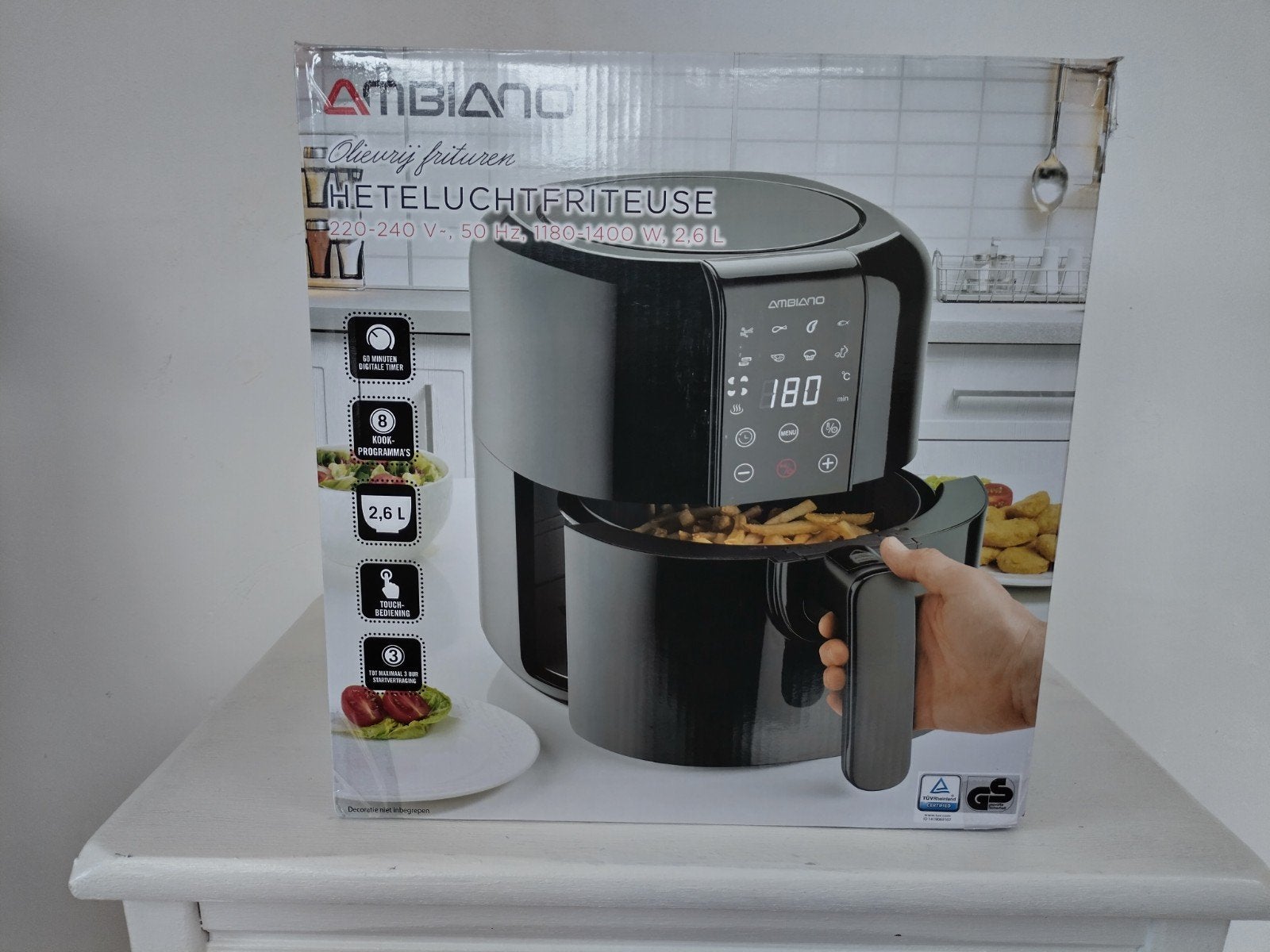 Ambiano Heteluchtfriteuse 2.6L - Olievrij Frituren, Ophalen, Zo goed als nieuw, Airfryer, Minder dan 750 gram