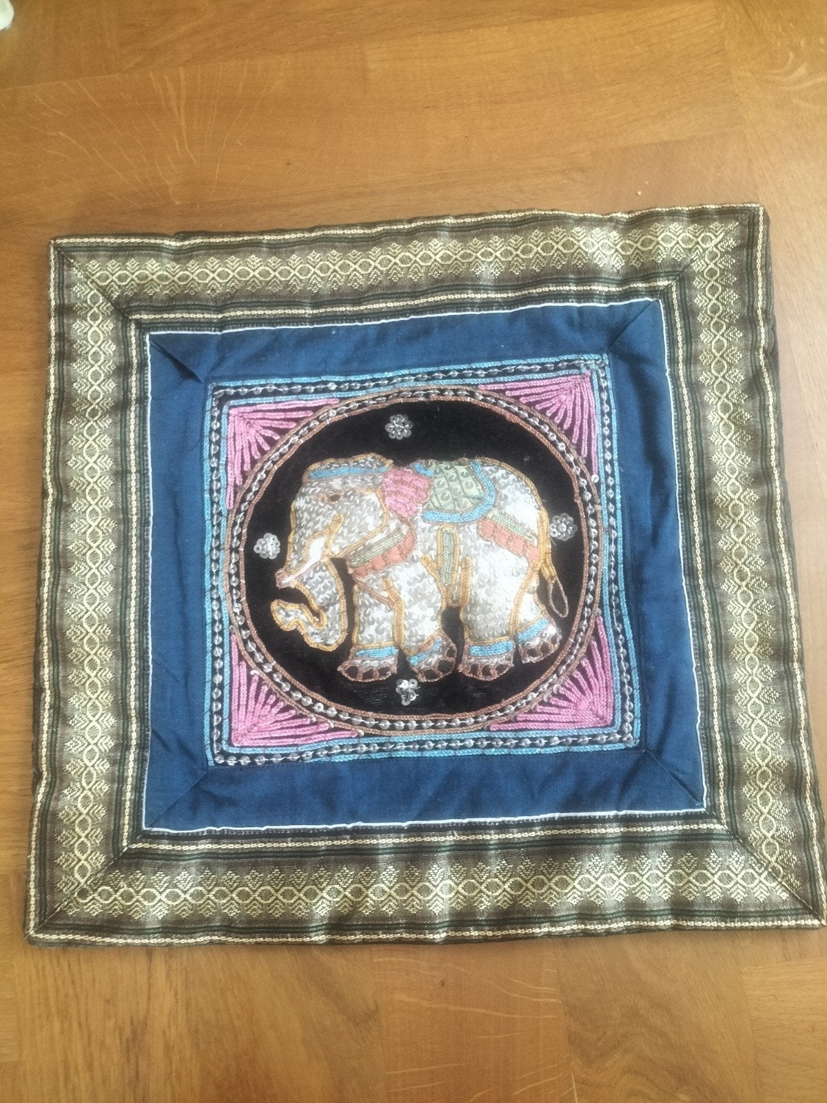 Indiase kussenhoes olifant pailletten, Ophalen of Verzenden