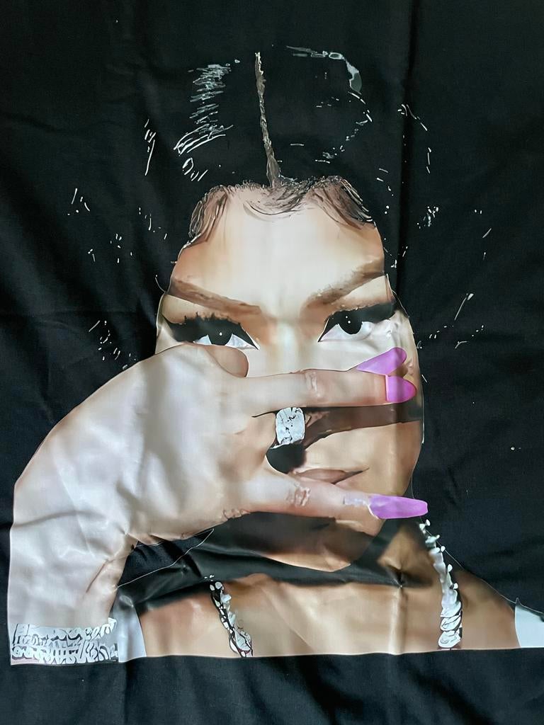 Zwart T-shirt met Nicki Minaj print, Maat 38/40 (M), Zwart, Nieuw, Ophalen of Verzenden