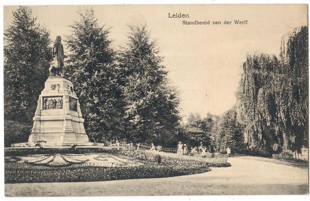 Leiden - Standbeeld van der Werff, Verzenden, Voor 1920, Ongelopen, Zuid-Holland