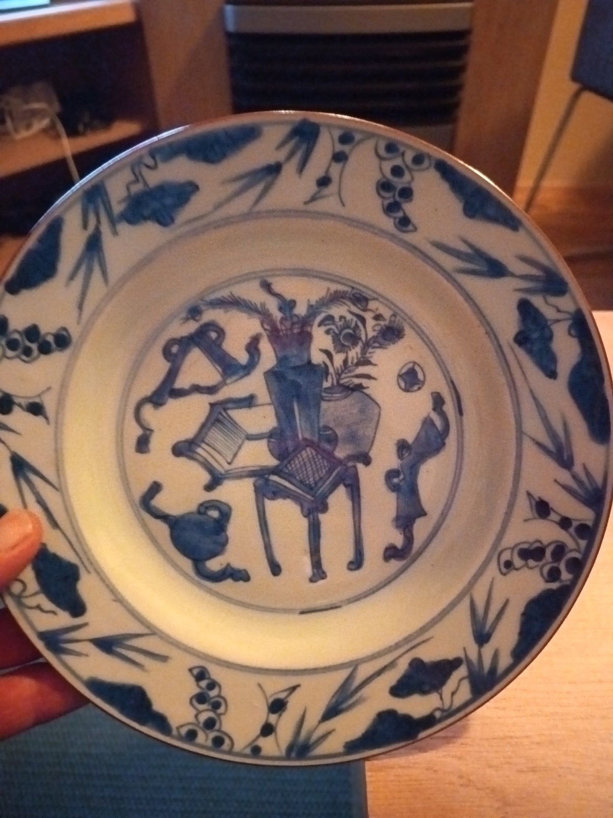 Antiek Chinees Blauw-Wit Porseleinen Bord, Antiek en Kunst, Ophalen of Verzenden