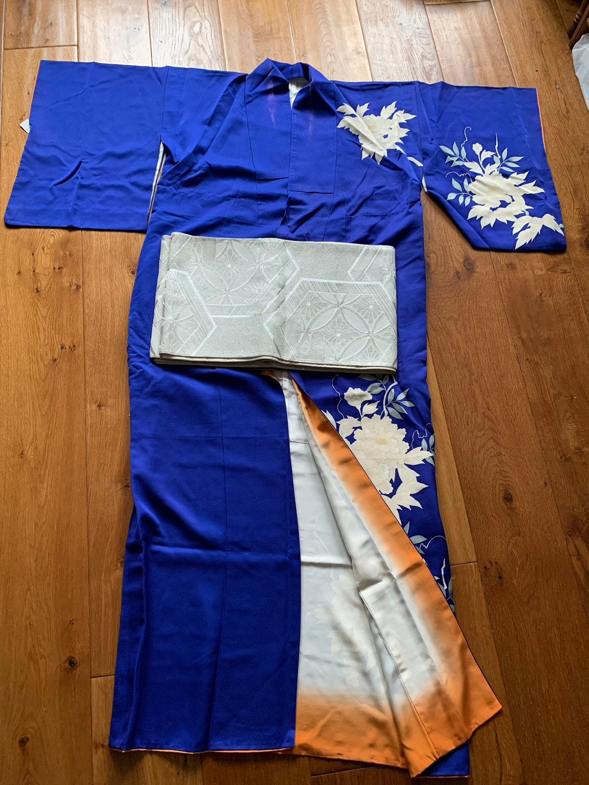 Originele Japanse Kimono - Koningsblauw & Zilver, Ophalen of Verzenden, Nieuw