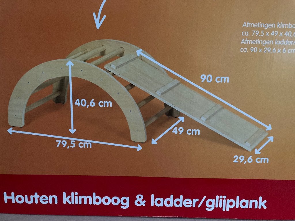 Houten klimboog & ladder / glijbaan, Kinderen en Baby's, Speelgoed | Houten speelgoed, Ophalen, Zo goed als nieuw, Overige typen