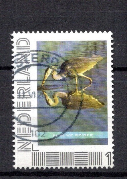 gestempelde zegel. Persoonlijke: uit vel van 3. Reiger, Ophalen of Verzenden, Na 1940, Gestempeld