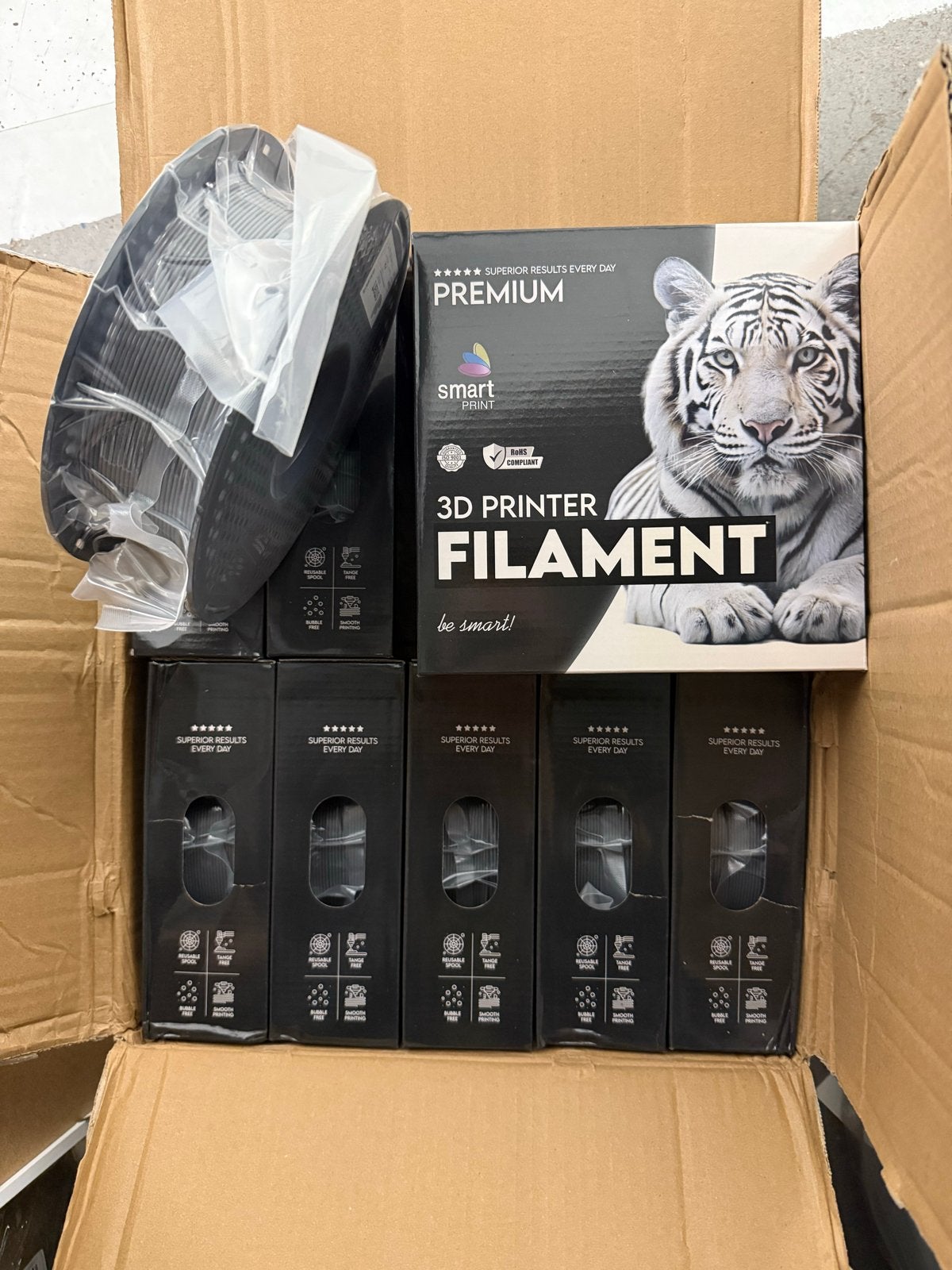 PLA Grijs 1kg 3D Printer Filament - Smart Print Premium, Ophalen of Verzenden, Nieuw, Filament