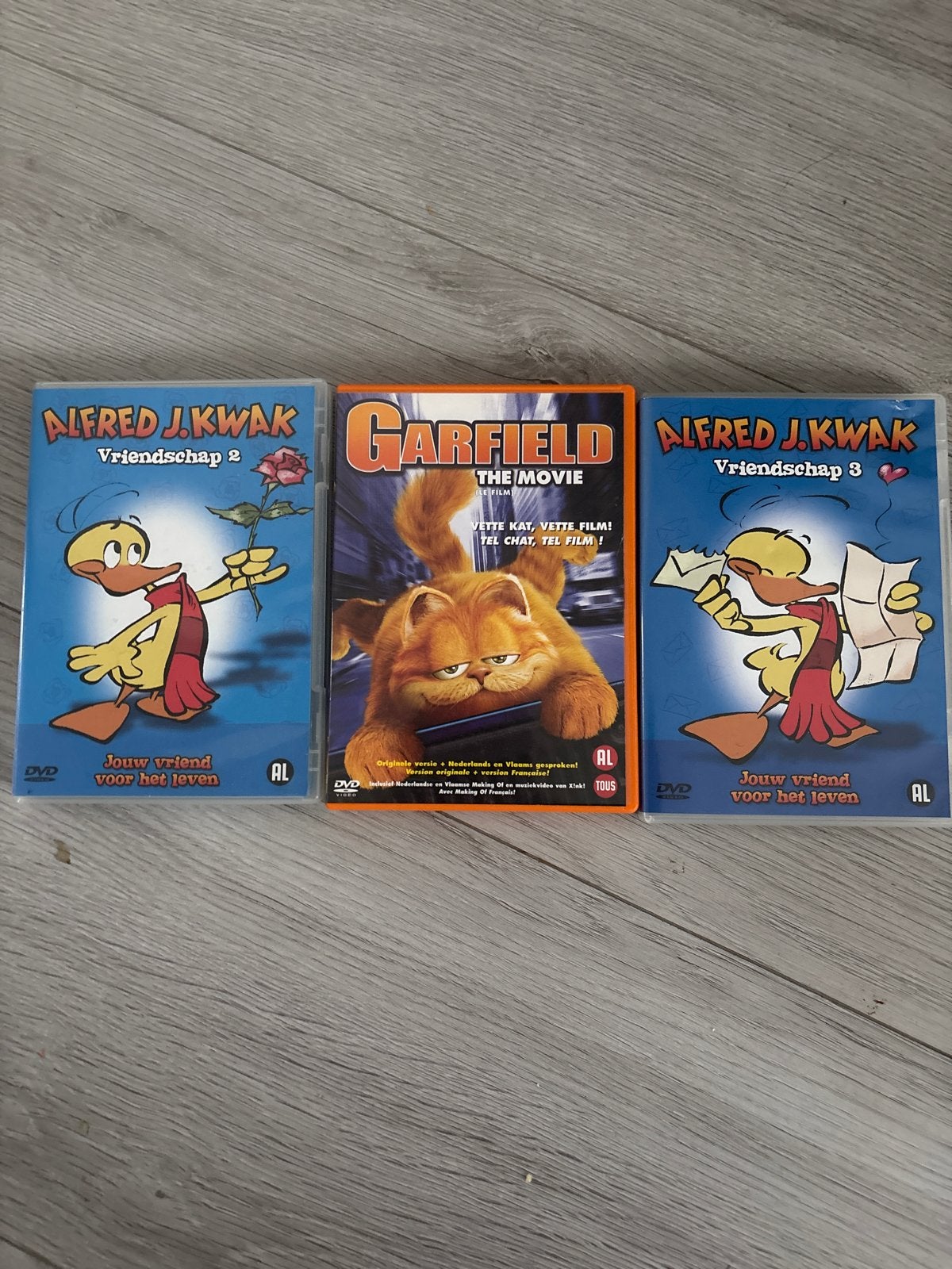 Alfred J. Kwak Vriendschap 2 & 3 + Garfield The Movie DVD's, Cd's en Dvd's, Europees, Gebruikt, Alle leeftijden, Nederlands