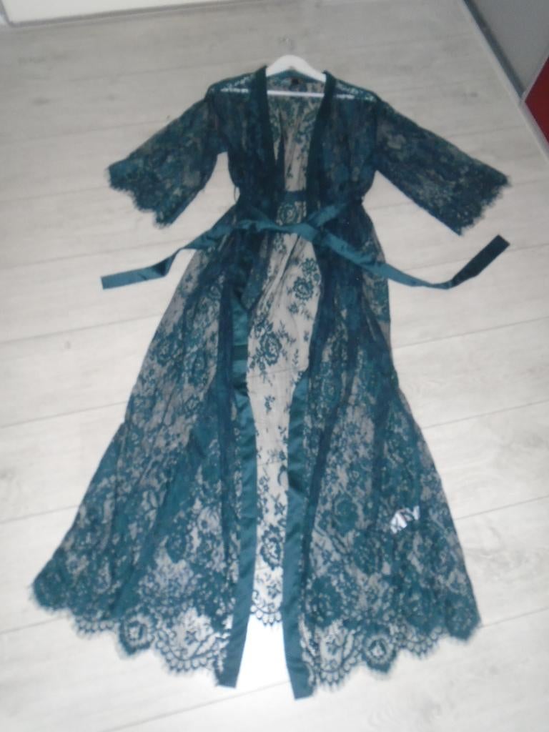 Private Collection Hunkemoller Lang Kanten Kimono XL-XXL NW, Hunkemöller, Verzenden, Groen, Badjas