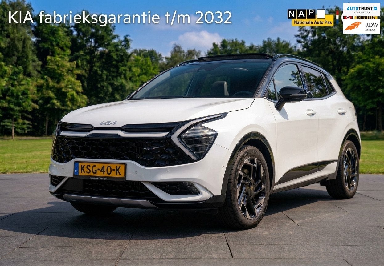 Kia SPORTAGE 1.6 T-GDi Plug-in Hybrid AWD GT-PlusLine,Pano,3, Auto's, Automaat, Gebruikt, 4 cilinders, Wit