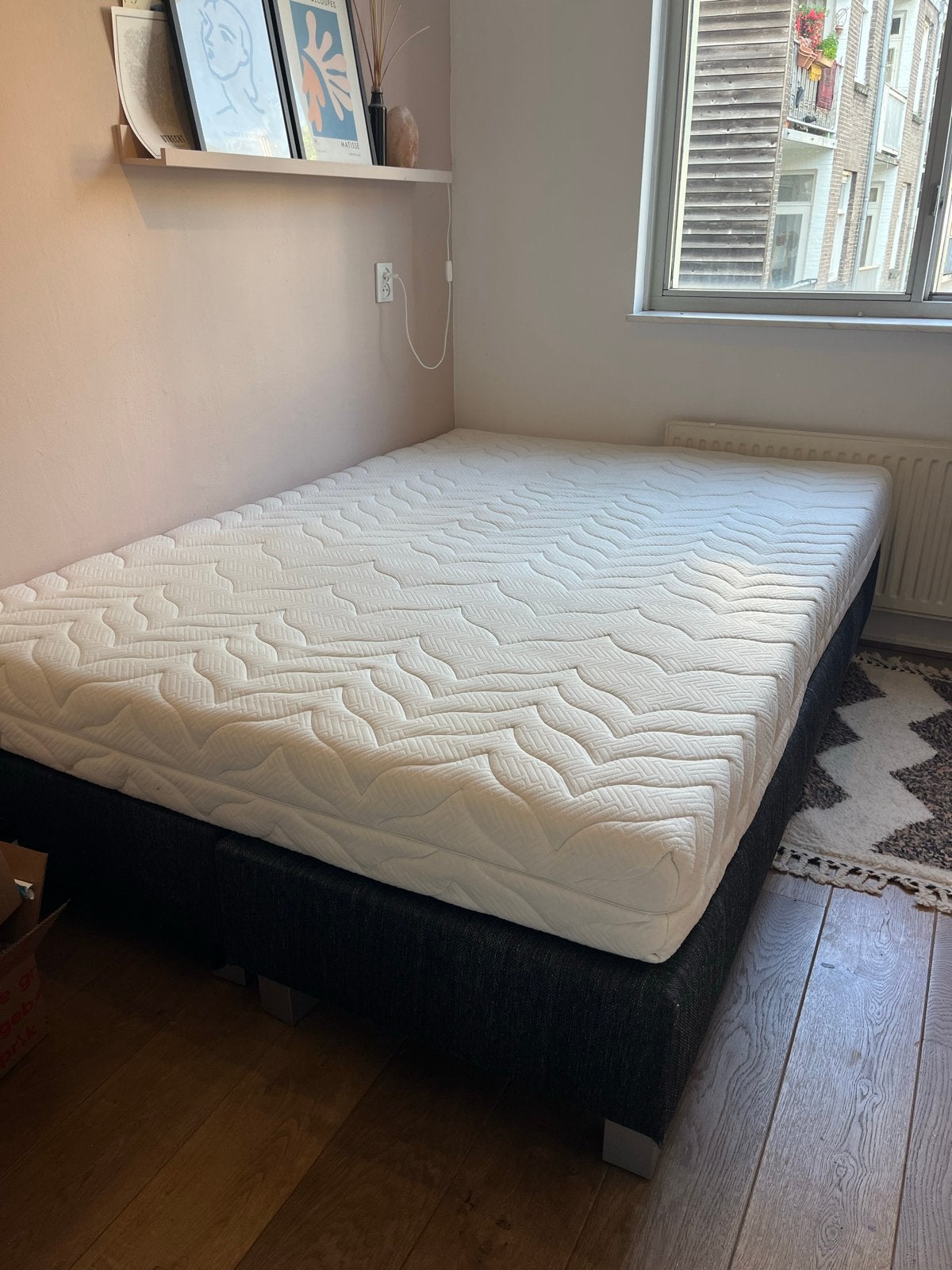 Tweepersoons boxspring met matras en topmatras, Ophalen, Gebruikt, Tweepersoons, 140 cm