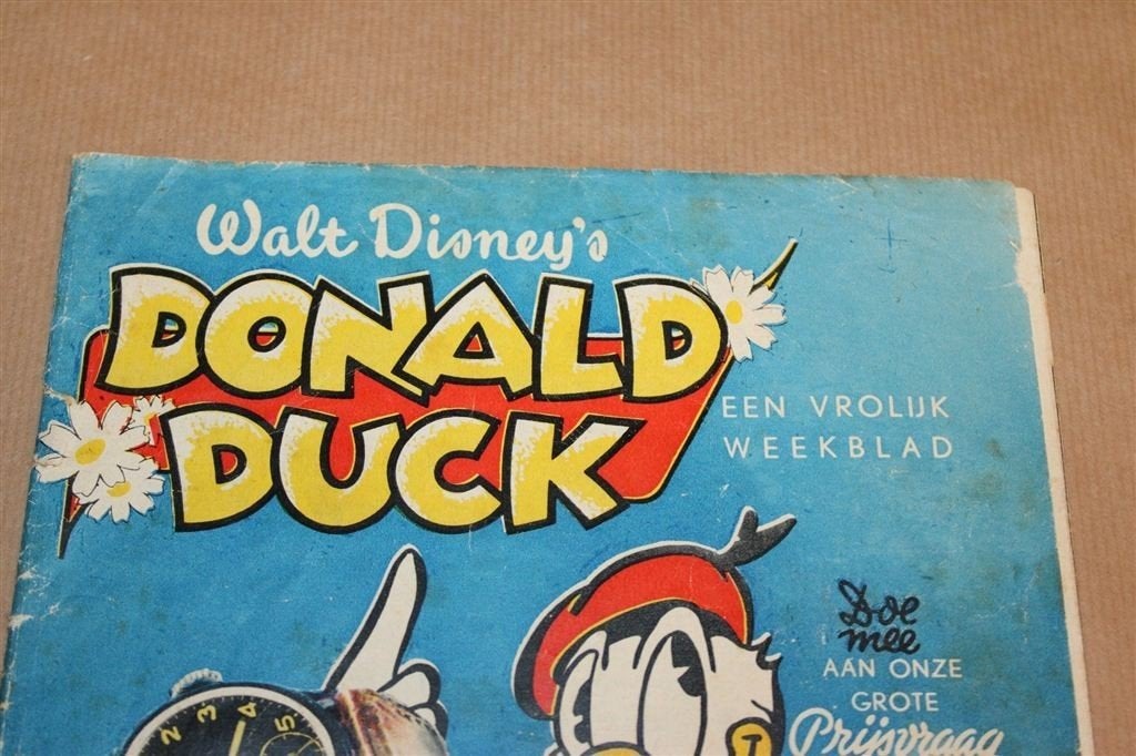 Donald Duck Nr. 1 1952 — Origineel 1e Nederlandse Nummer, Boeken, Stripboeken, Eén stripboek, Ophalen of Verzenden, Gelezen