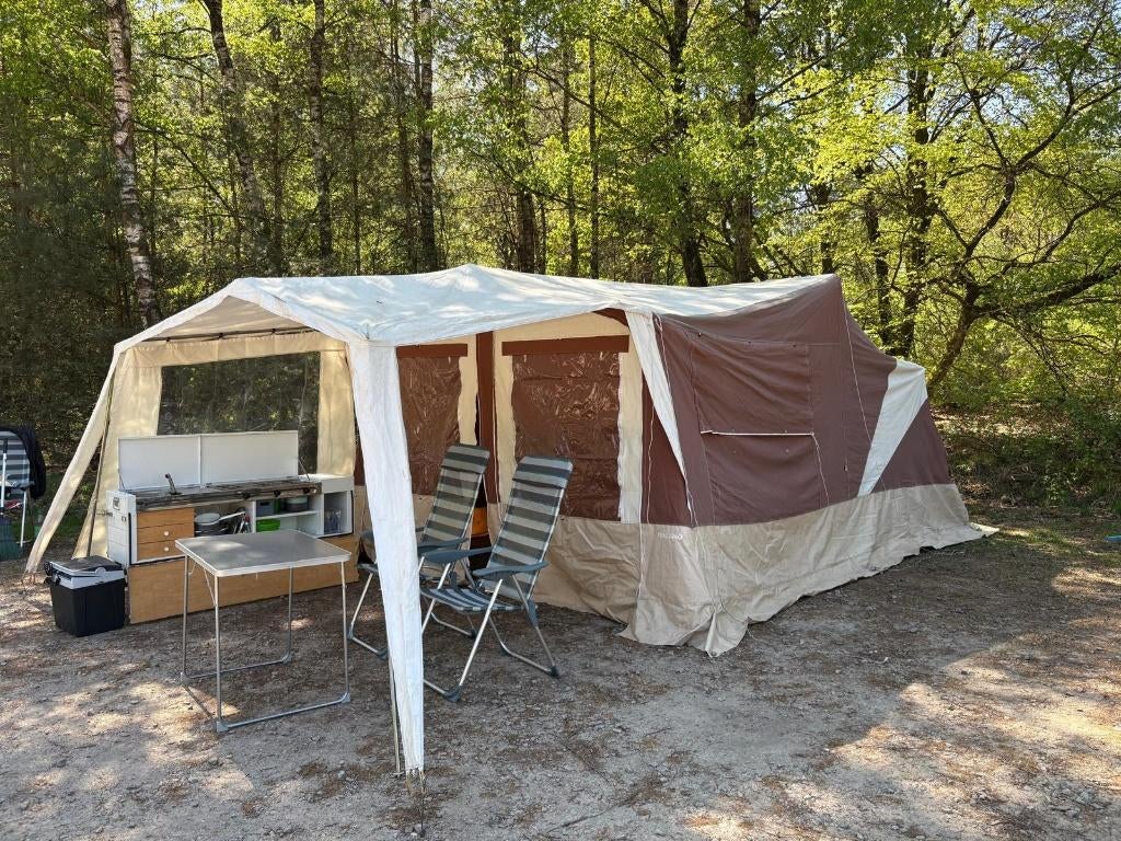 Vouwwagen Trigano Odysee (2009), Caravans en Kamperen, Vouwwagens, Ophalen, Trigano, Beige, Aanwezig