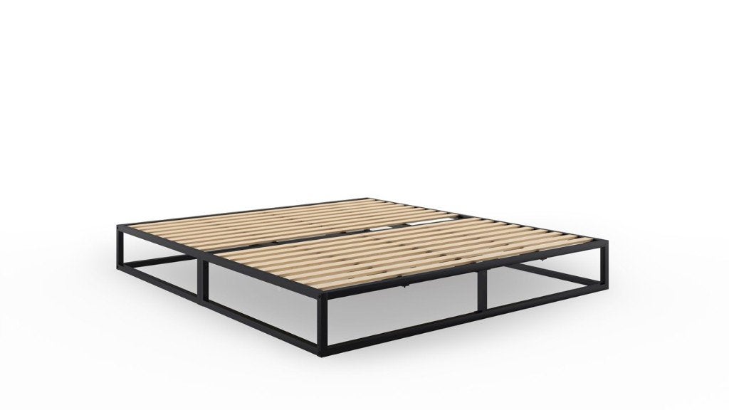 Metalen bedframe 160 x 200, Ophalen, Zwart, Tweepersoons, Zo goed als nieuw