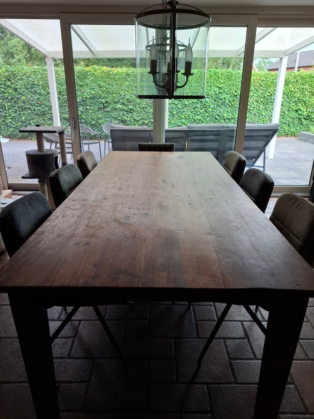 Opknapper: teakhouten eettafel - Perfect voor grote gezinnen, Huis en Inrichting, Tafels | Eettafels, Ophalen, Gebruikt, 100 tot 150 cm