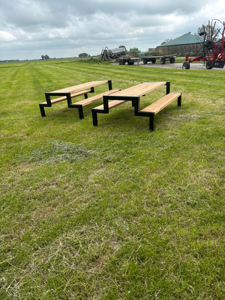 Industriele picknicktafel, Tuin en Terras, Picknicktafels, Nieuw, Rechthoekig, Hout, Ophalen