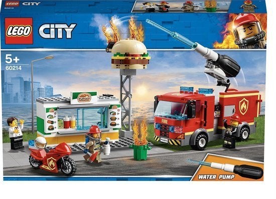 Lego 60214 city brandweer hamburgertent, Ophalen, City, Nieuw, Complete set